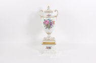 Amphorenvase, dreiteilig, mit Blumendekor
