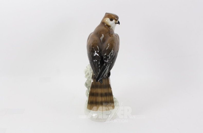 Porzellanfigur "Sperber auf Ast"