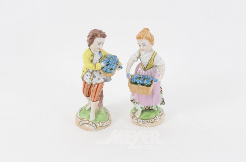 2 Porzellanfiguren "Blumenverkäufer"