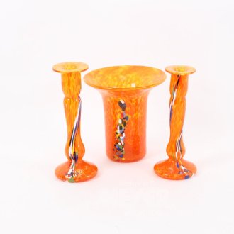 3 Glasobjekte aus der Manufaktor 'Lafiore'