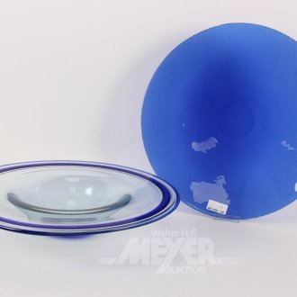 gr. Obstschalen, rund, blaues Glas