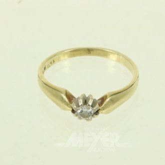Solitärring mit Brillant von ca. 0,10ct