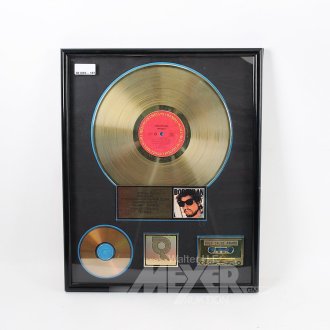 Auszeichnung RIAA 'Gold' Sales Award für das Album 'Infidels' von Bob Dylan