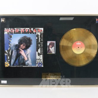 Auszeichnung 'Gold' Sales Award von CBS für das Album 'Empire Burlesque' von Bob Dylan