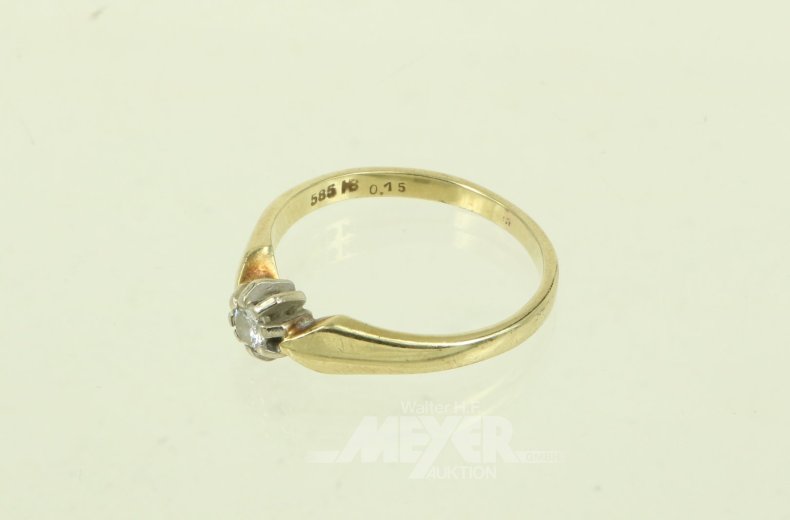 Solitärring mit Brillant von ca. 0,10ct