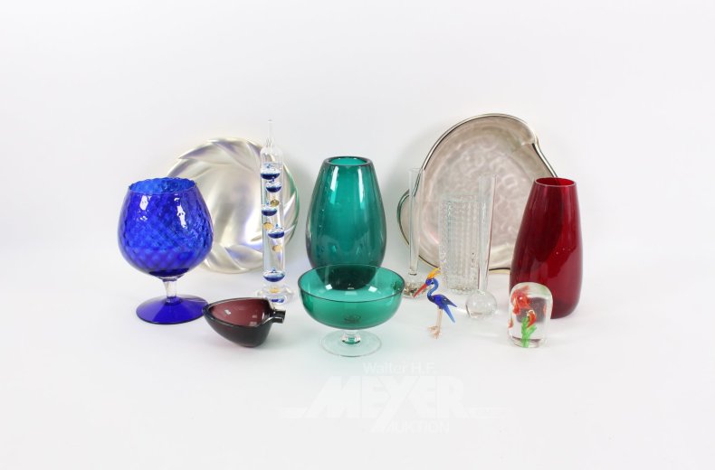 Konvolut Kristall, Porzellan u. Metallschalen: