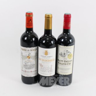 3 Flaschen Rotwein, Jahrgänge 2004, 2012, 2018
