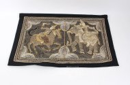 Kalaga-Wandbehang, aufwendige Darstellung von Figuren auf Pferd und Elefant
