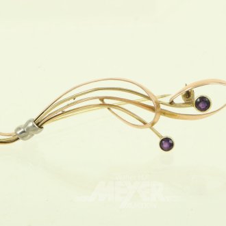 Brosche mit 2 kl. Amethysten