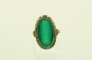 Damenring mit grünem Farbstein-Cabochon