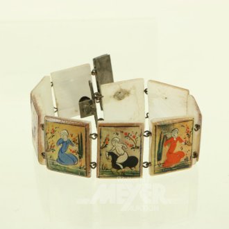 Gliederarmband aus Perlmutt mit persischer Miniaturmalerei