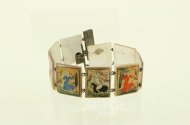 Gliederarmband aus Perlmutt mit persischer Miniaturmalerei