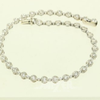 Armband mit 36 kl. Brillanten u. Diamantrosen
