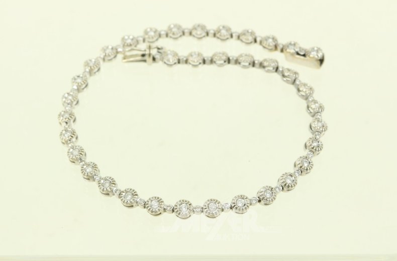 Armband mit 36 kl. Brillanten u. Diamantrosen