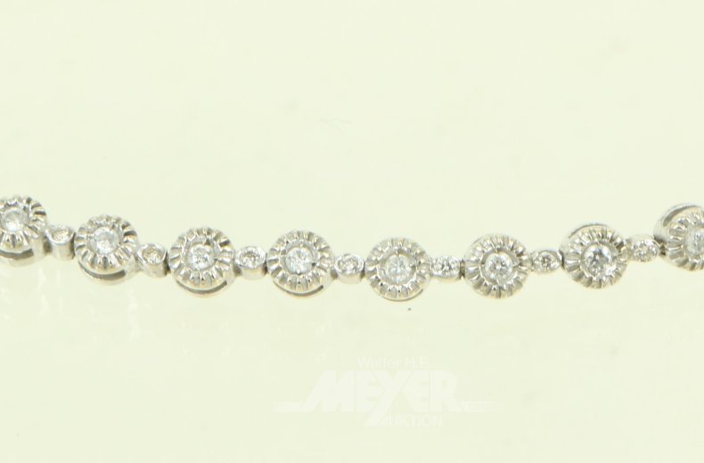 Armband mit 36 kl. Brillanten u. Diamantrosen