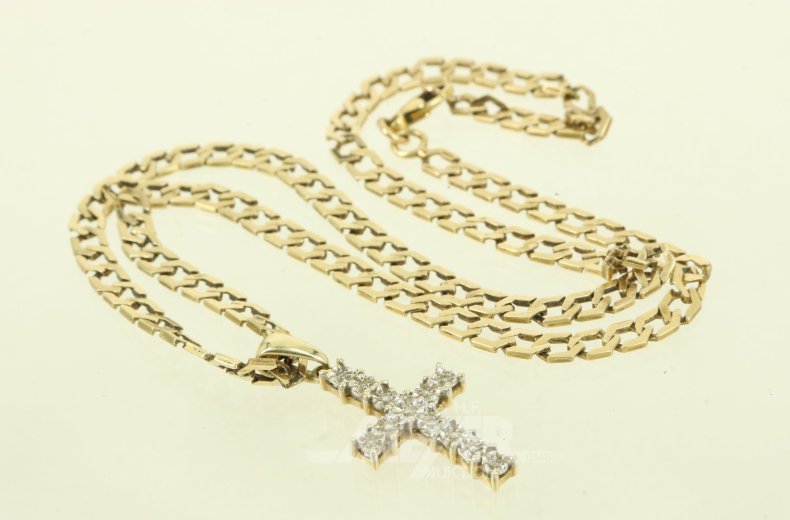 Gliederkette mit Anhänger 'Kreuz'