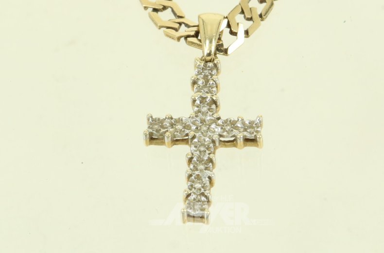 Gliederkette mit Anhänger 'Kreuz'
