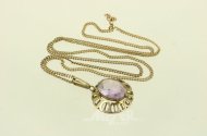 Gliederkette mit Anhänger, besetzt mit Amethyst
