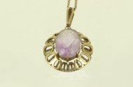 Gliederkette mit Anhänger, besetzt mit Amethyst