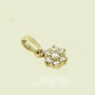 Kl. Kettenanhänger mit 7 kl. Brillanten von ges. ca. 0,20ct