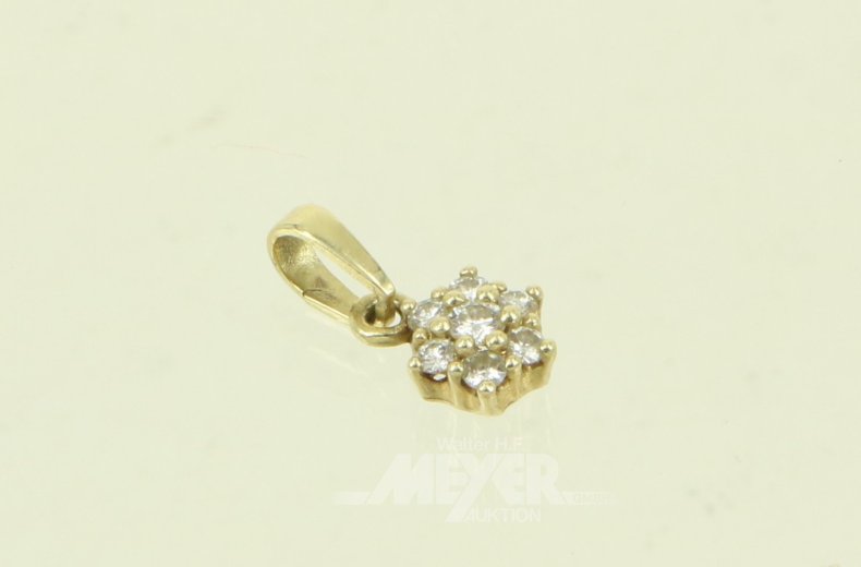 Kl. Kettenanhänger mit 7 kl. Brillanten von ges. ca. 0,20ct