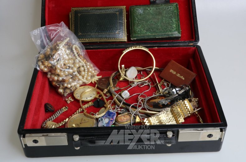 Konvolut Modeschmuck im Schmuckkasten