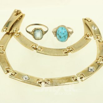 3 Teile Modeschmuck, best. aus: