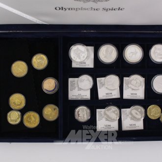 Konvolut Sonderprägungen zu versch. Olympischen Spielen