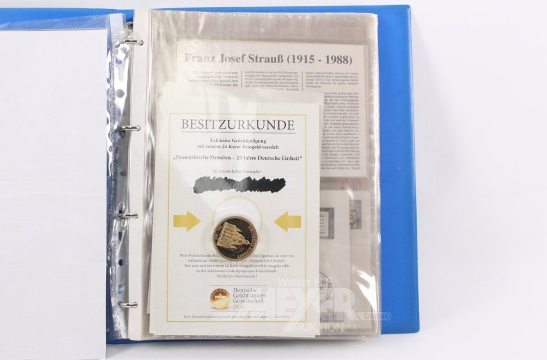 2 Sammelalben mit Numisblättern u. Sonderprägungen