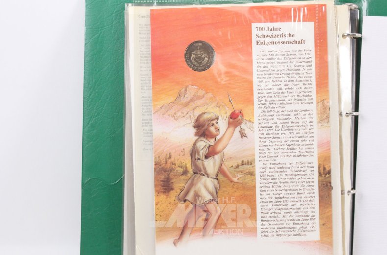 2 Sammelalben mit Numisblättern u. Sonderprägungen