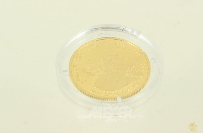 Goldmünze Cookinseln 250 Dollars '500 Years of America' 1990