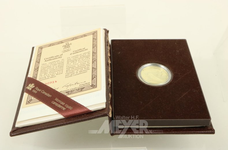 Goldmünze Kanada 100 Dollars 'XV. Olympische Winterspiele' 1987