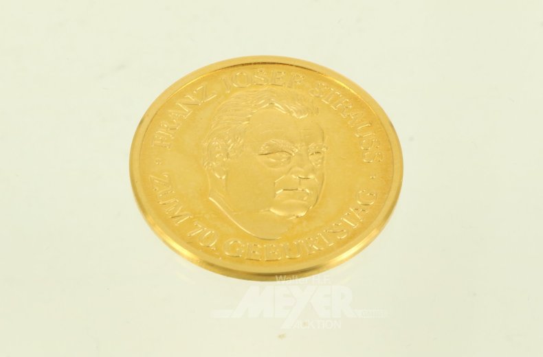 Goldmedaille zum 70. Geburtstag von Franz Josef Strauss