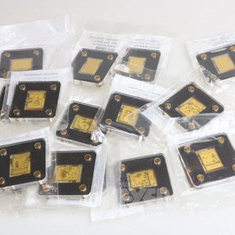 15 Goldbarren zu je 1/500 oz, div. Motive