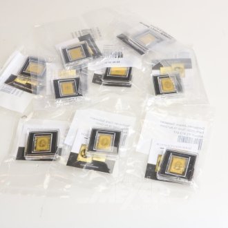 9 Goldmünzbarren Republik Tschad 3000 Francs zu je 1/1000 oz