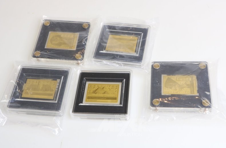 5 Goldmünzbarren Republik Tschad 5000 Francs zu je 1/200 oz