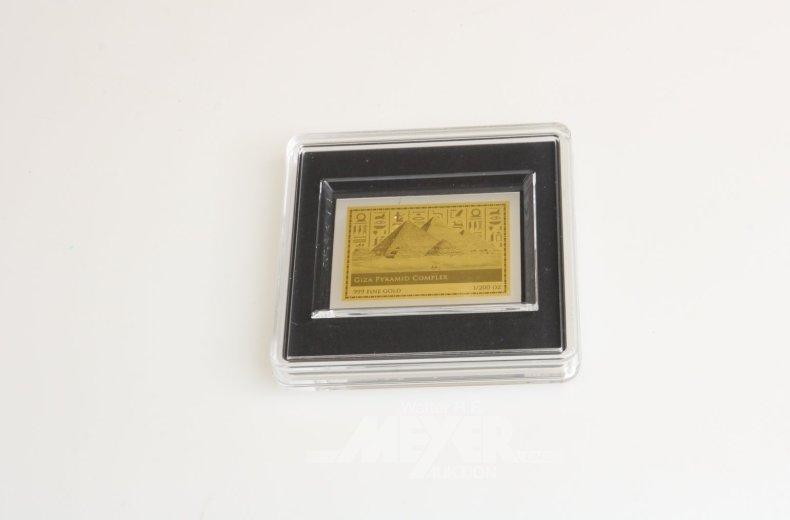 5 Goldmünzbarren Republik Tschad 5000 Francs zu je 1/200 oz