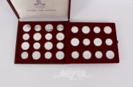 Silbermünzen-Sammlung Moskau 'XXII. Olympischen Spiele' zu 5 u. 10 Rubel 1977-1980