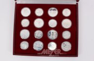 Silbermünzen-Sammlung Moskau 'XXII. Olympischen Spiele' zu 5 u. 10 Rubel 1977-1980