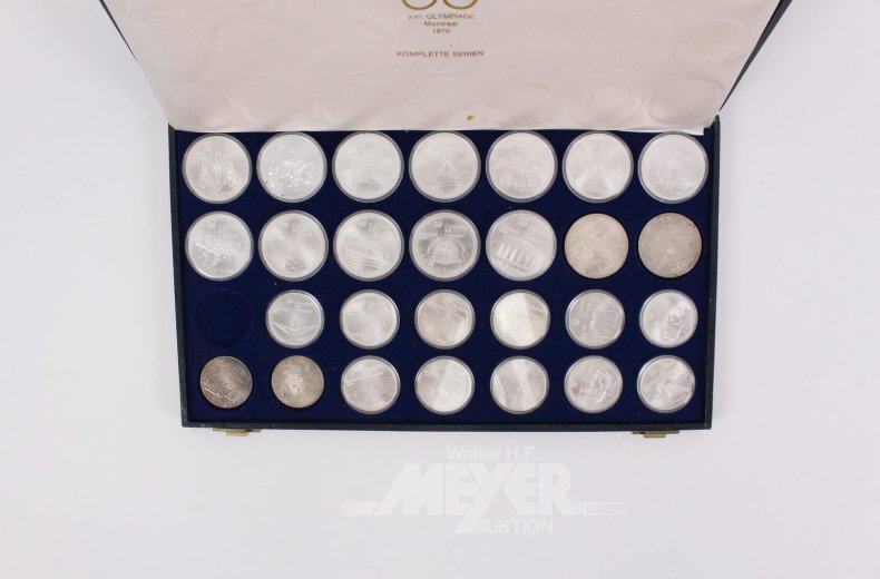 Satz Silbermünzen Kanada zur XXI. Olympiade in Montreal 1976