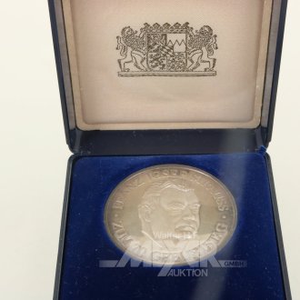 Feinsilbermedaille zum 70. Geburtstag von Franz Josef Strauss