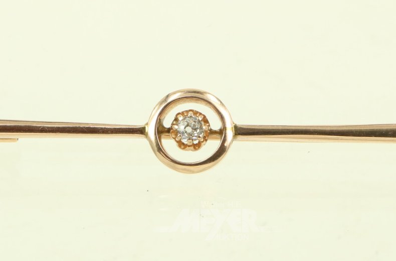Stabnadel mit 1 kl. Brillant von ca. 0,10ct