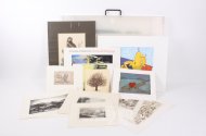 Mappe mit div. Druckgrafiken u. Kunstdrucken