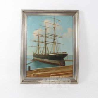Gemälde "Dreimaster im Hafen"