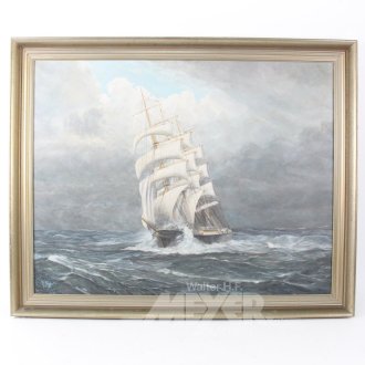Gemälde "Dreimaster in hoher See"