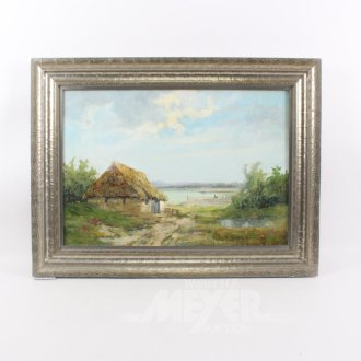 Gemälde "Bauernkate am Ufer"