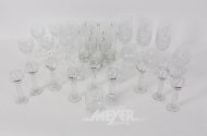 gr. Posten Kristall-Gläser: Bier, Cognac, Linie, Longdrink, Wein