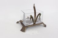 dekorative Glasschale mit Metallfuß
