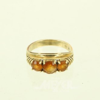 Ring mit 3 gelben Farbsteinen