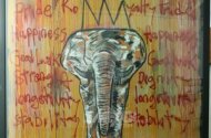 Gemälde/Mischtechnik "Elephants"